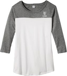Juniors 3/4-Sleeve Tee, Grey/White